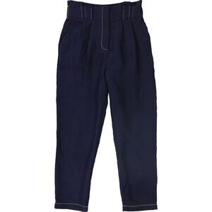 Moon River Womens Paper Bag Casual Trouser Pants, Blue, NWT